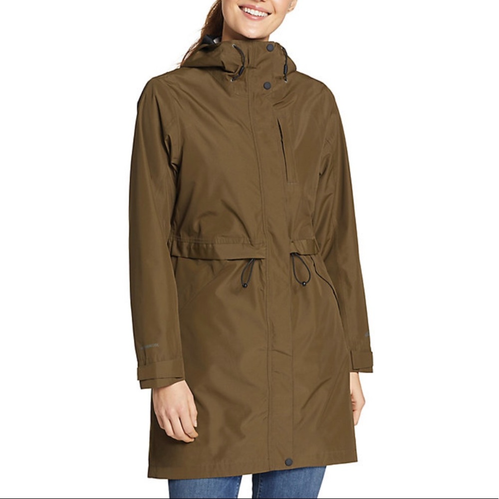 Eddie Bauer Olive Green Trench Coat